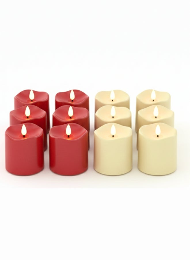 Feelings 12pcs LED Electric Tea Light Candles - Flameless Safe Battery Operated Lights for Romantic Decor - Image 1